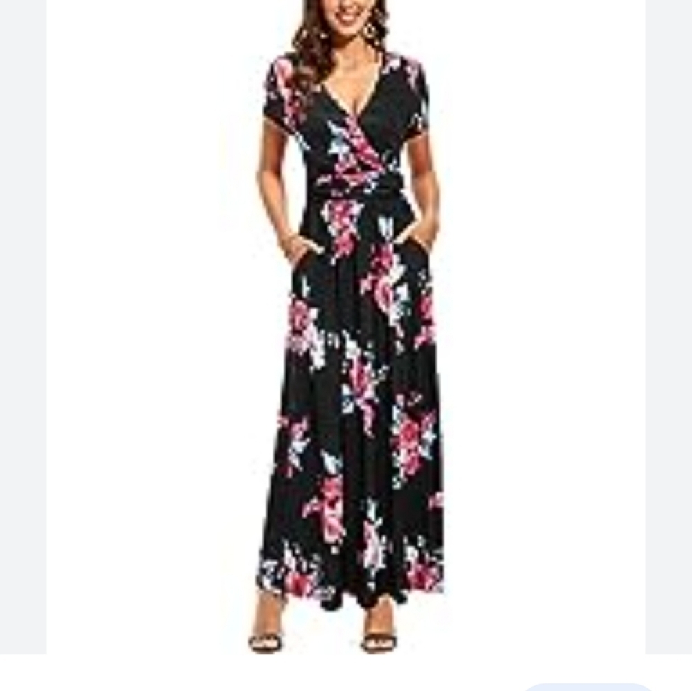 Ouges Women's Floral Dress, Full Length With Side… - image 1